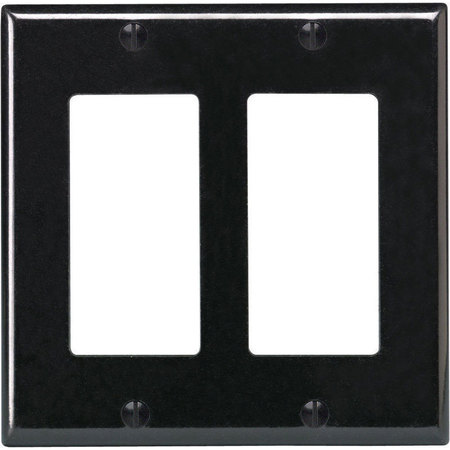 LEVITON Wall Plate Decora 2G Blk 80409-00E